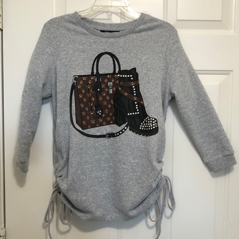 Love+Lace Women’s Sleeves Embellished Top Sweater Blouse